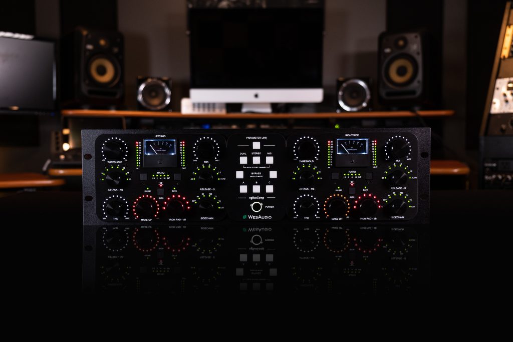 WES Audio ngBusComp front view showcasing the professional audio bus compressor